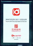 汉邦高科蝉联“2010年安防行